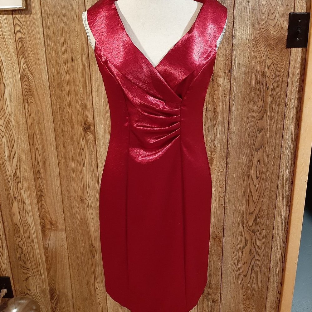 Dressbarn Red Evening Dress (Size 6)